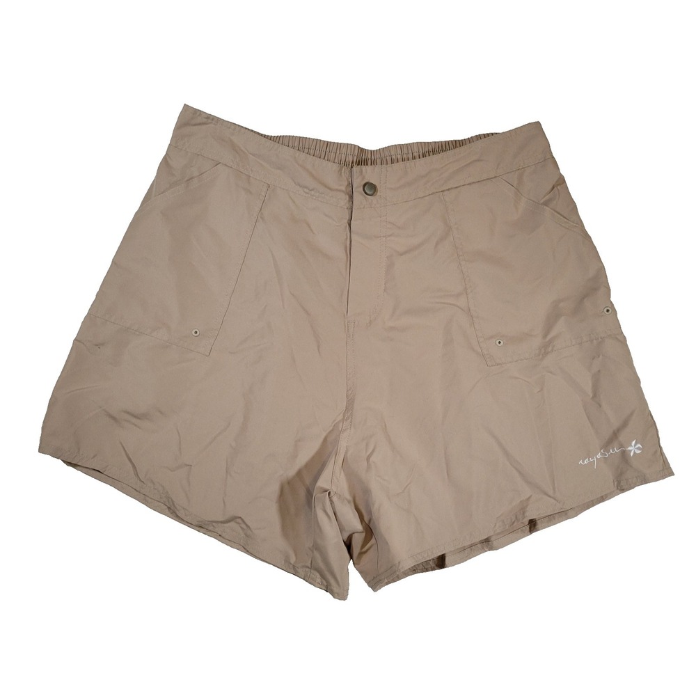 Raya Sun Missy Board Shorts Size 2XL Beige Khaki Polyester Pockets